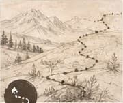 Hand-drawn mountain trail map