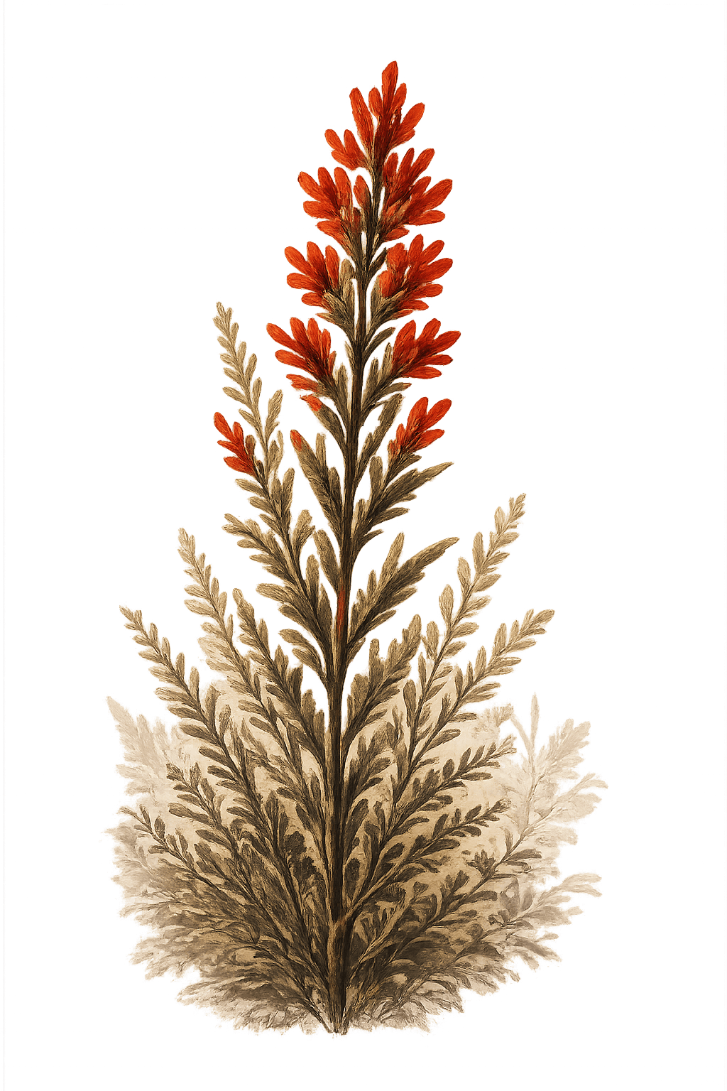 Indian paintbrush wildflower illustration